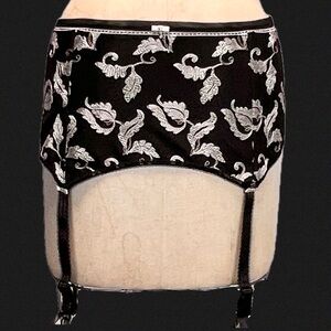 Fantasie waspie corset garter belt lingerie gold leaf embroidery new NWT XL